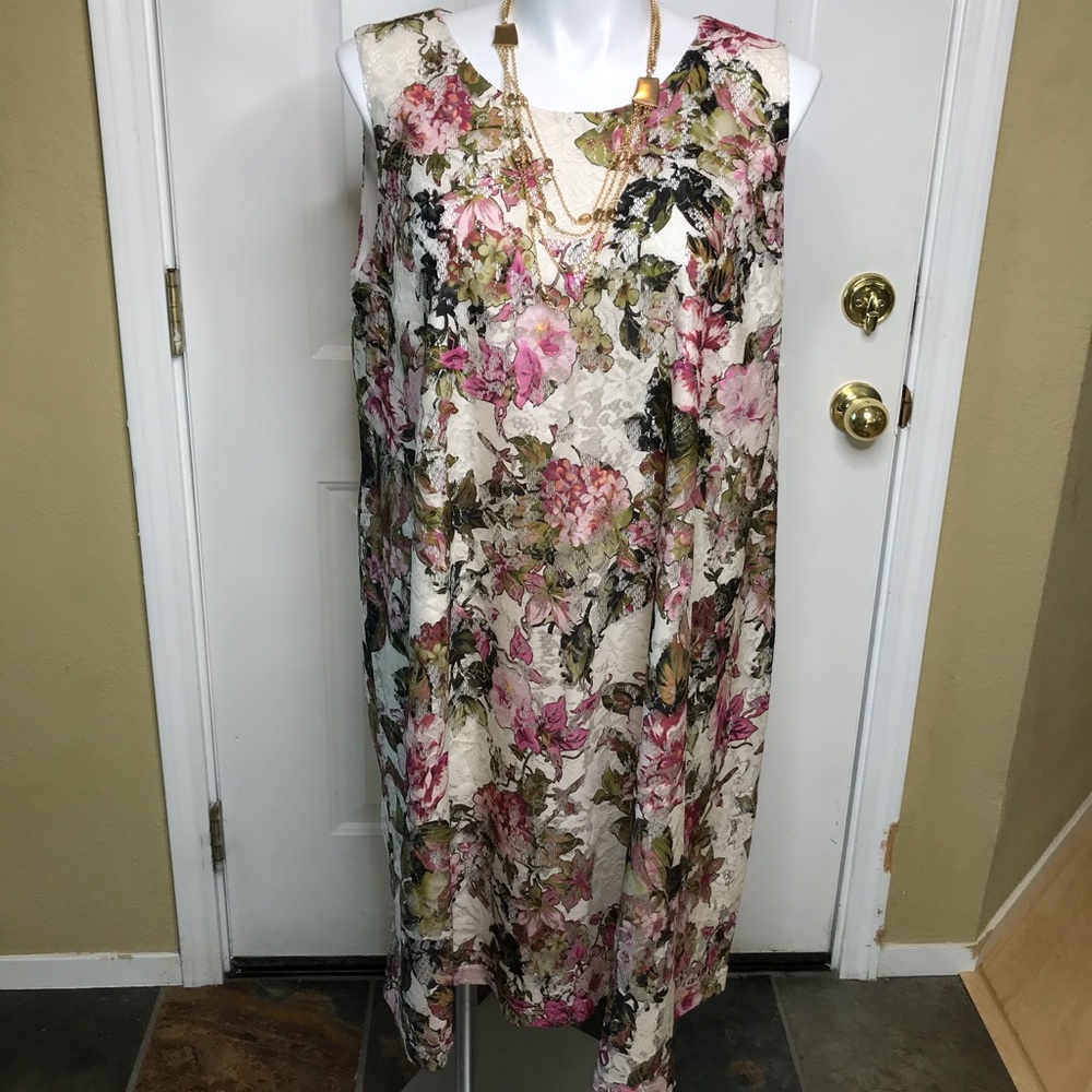 COPY - Lane Bryant - 18- Floral Lace A-Line Dress